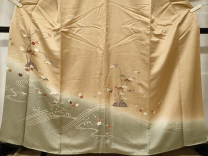平和屋着物■訪問着 駒刺繍 立波籬松竹梅文 暈し染め 金彩 正絹 逸品 CABF9548ev