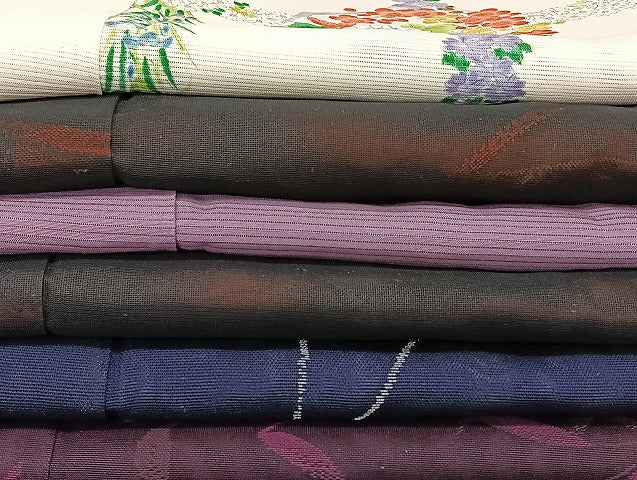 平和屋着物■夏物 小紋 絽 紗 まとめて20点 花柄 手描き 銀彩 着用可能多数 全て正絹 mmm1030