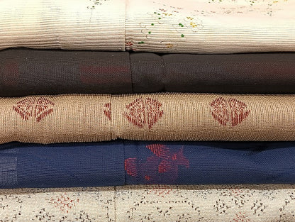 平和屋着物■夏物 小紋 絽 紗 まとめて20点 花柄 手描き 銀彩 着用可能多数 全て正絹 mmm1030