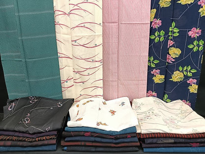 平和屋着物■夏物 小紋 絽 紗 まとめて20点 人物 花柄 金銀彩 着用可能多数 全て正絹 mmm1032