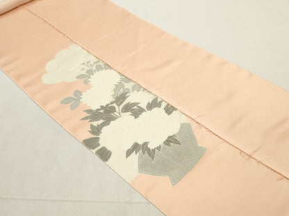 平和屋着物▼色留袖 解き反物 着尺 駒刺繍 花車文 金彩 逸品 DABE6913zy