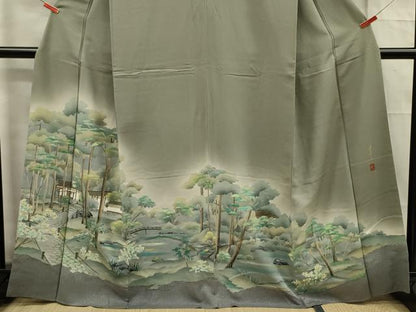 平和屋着物■訪問着 友禅 作家物 風景文 暈し染め 正絹 逸品 DABF0729ya