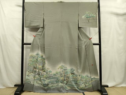 平和屋着物■訪問着 友禅 作家物 風景文 暈し染め 正絹 逸品 DABF0729ya
