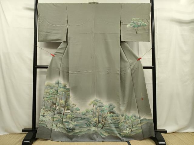 平和屋着物■訪問着 友禅 作家物 風景文 暈し染め 正絹 逸品 DABF0729ya