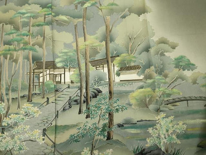 平和屋着物■訪問着 友禅 作家物 風景文 暈し染め 正絹 逸品 DABF0729ya