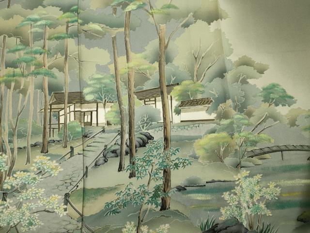 平和屋着物■訪問着 友禅 作家物 風景文 暈し染め 正絹 逸品 DABF0729ya