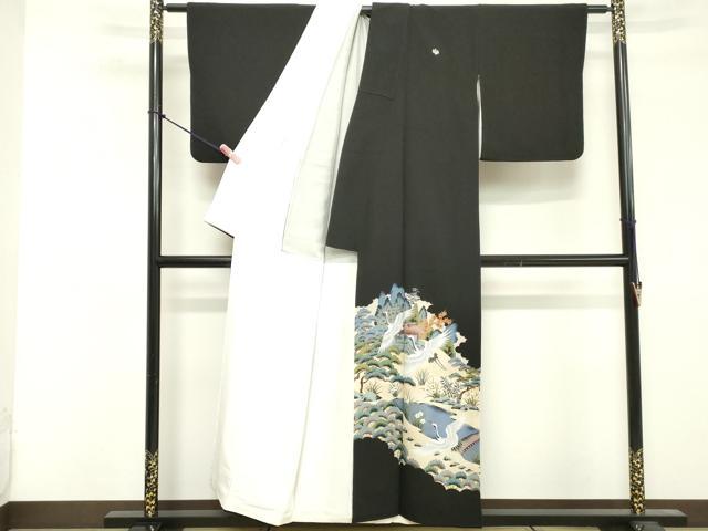 平和屋着物■豪華黒留袖 飛鶴文 金彩 正絹 逸品 DABF4249cd