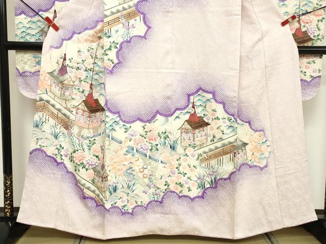 平和屋着物■豪華振袖　絞り　風景文　金彩　正絹　逸品　DABF4284cd