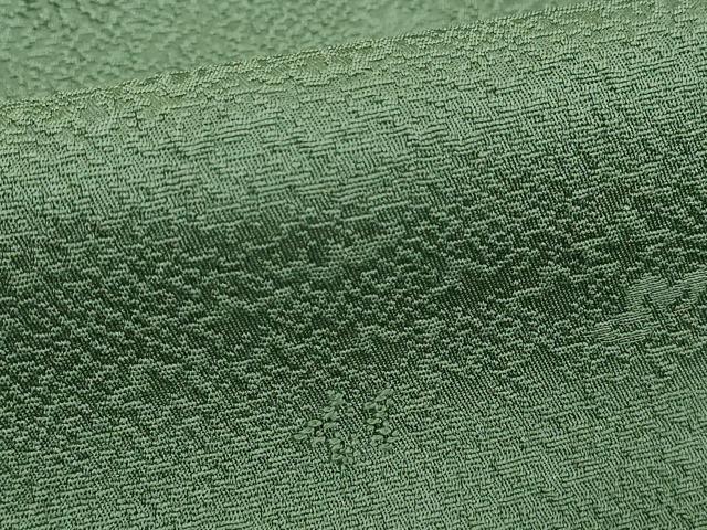 平和屋着物■上質な色無地 舞花地紋 木賊色 正絹 逸品 DABF4274cd