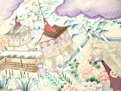 平和屋着物■豪華振袖　絞り　風景文　金彩　正絹　逸品　DABF4284cd