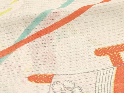 平和屋着物＊夏物　七五三　女の子　３歳　祝着　三つ身　絽　几帳花文　金彩　逸品　DABE7189ma