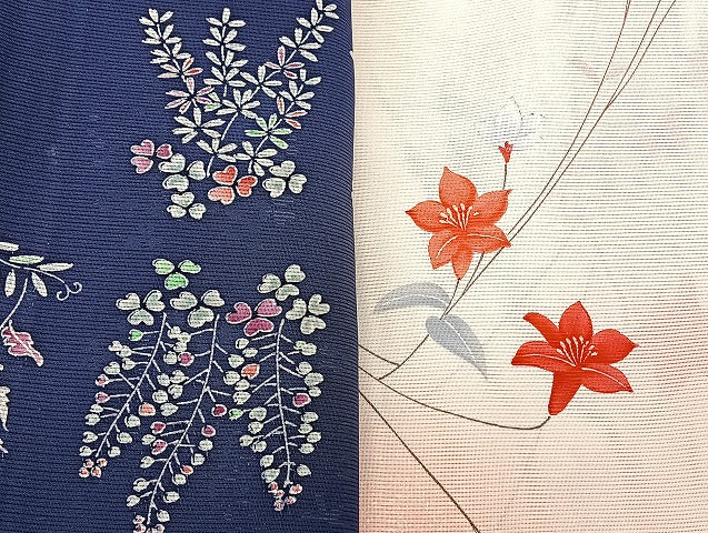 平和屋着物■夏物 小紋 絽 紗 まとめて20点 鳥 蝶 花柄 型染め 暈し染め 着用可能多数 全て正絹 mmm1036