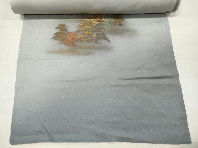 平和屋着物▼付下げ 解き反物 着尺 風景樹林文 暈し染め 金彩 逸品 未使用 DABE3442we