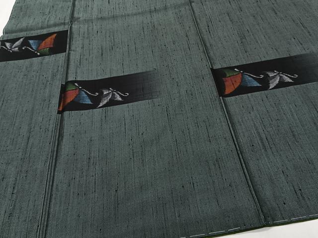 平和屋着物■上質な紬　横段舞蝶文　正絹　逸品　未使用　CABG6816xi