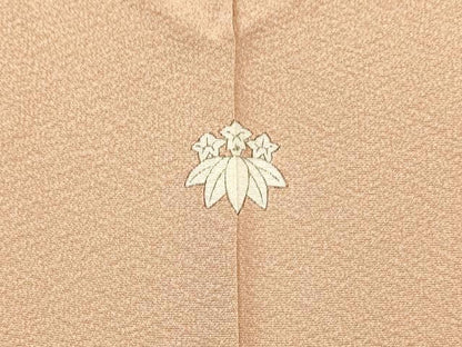 平和屋着物▼訪問着 総刺繍 誰が袖花文 金銀糸 洗柿色 正絹 逸品 DABF2074fe