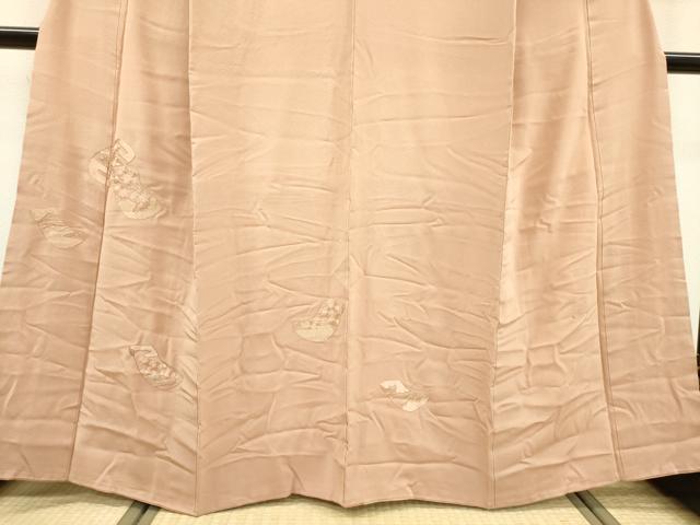 平和屋着物▼訪問着 総刺繍 誰が袖花文 金銀糸 洗柿色 正絹 逸品 DABF2074fe