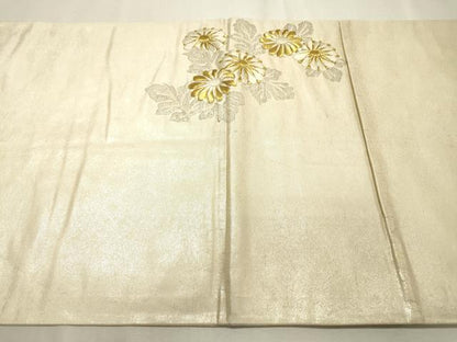 平和屋着物▼太鼓柄袋帯　駒刺繍　総刺繍　檜垣花文　金銀糸　正絹　逸品　DABF2198fe
