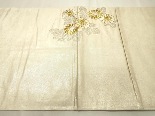 平和屋着物▼太鼓柄袋帯　駒刺繍　総刺繍　檜垣花文　金銀糸　正絹　逸品　DABF2198fe