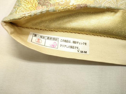 平和屋着物▼六通柄袋帯 唐織 すすき誰が袖文 金銀糸 正絹 逸品 DABF2182fe