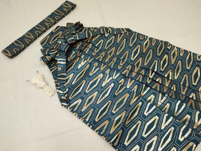 平和屋着物[]七五三　男の子　祝着・羽織・行灯袴セット　駒刺繍　唐獅子　金彩　DABE7208ma