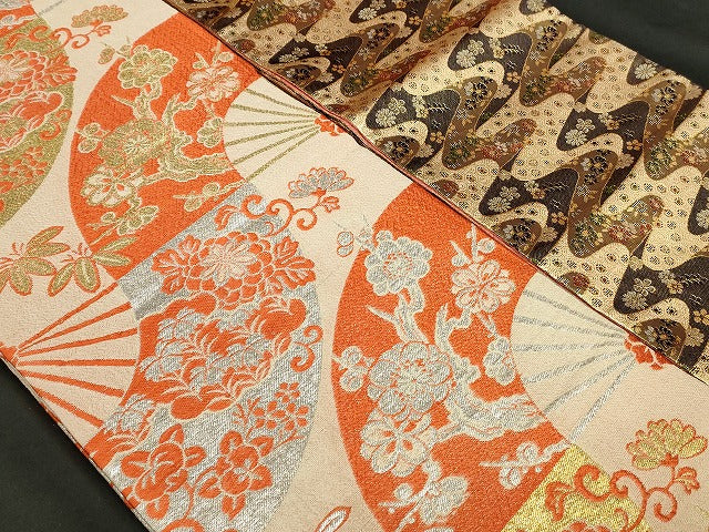平和屋本店■子供帯 まとめて 35点 向かい鶴 蝶 花柄 七宝 アンティーク 金銀糸 など 着用可能多数 未使用品あり se027