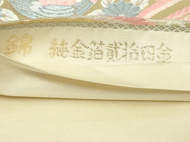 平和屋本店▼六通柄袋帯　唐織　錦　純金箔貮捨四金　正絹　逸品　DABE9467sf