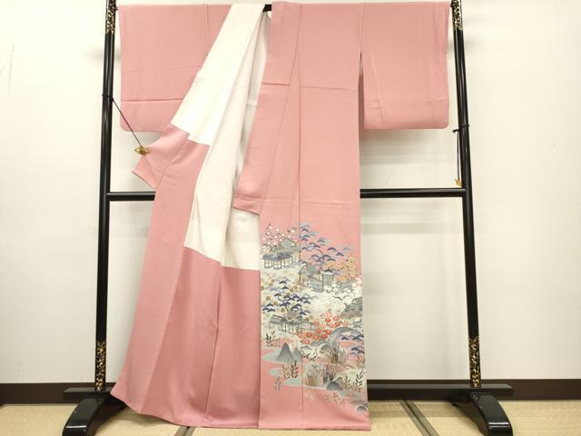 平和屋着物■豪華色留袖 友禅 風景文 正絹 逸品 DABE6965zy
