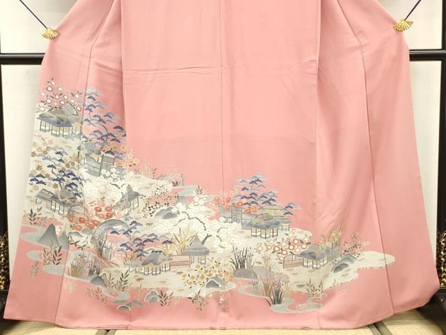 平和屋着物■豪華色留袖 友禅 風景文 正絹 逸品 DABE6965zy