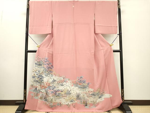 平和屋着物■豪華色留袖 友禅 風景文 正絹 逸品 DABE6965zy