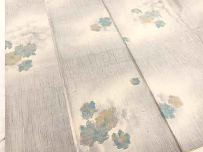 平和屋着物■上質な紬 草花文 正絹 逸品 BAAX2325hv