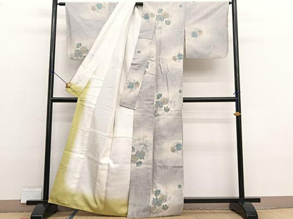 平和屋着物■上質な紬 草花文 正絹 逸品 BAAX2325hv