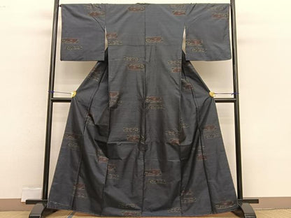 平和屋着物■本場大島紬 横段花文 やまと誂製 正絹 逸品 未使用 BAAX2321hv