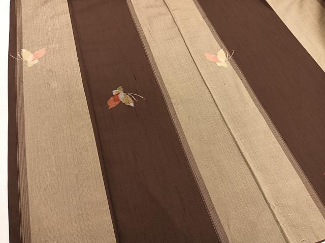 平和屋着物■上質な紬 舞蝶文 正絹 逸品 BAAX2329hv