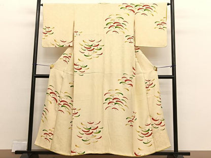平和屋着物■上質な小紋　手描き　松林　暈し染め　正絹　逸品　BAAX2344hv