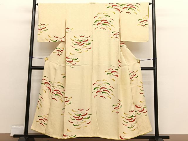 平和屋着物■上質な小紋　手描き　松林　暈し染め　正絹　逸品　BAAX2344hv