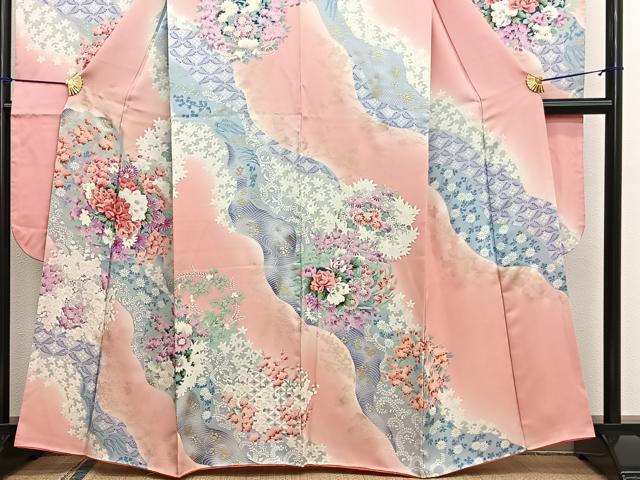 平和屋着物■豪華振袖　道長花文　暈し染め　金彩　正絹　逸品　BAAX2352hv