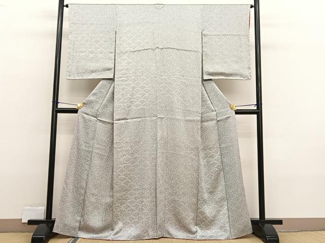 平和屋着物■上質な小紋 雪芝花文 正絹 逸品 BAAX2337hv