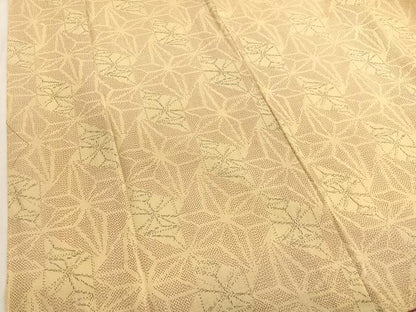 平和屋着物■上質な紬　麻の葉文様　正絹　逸品　未使用　BAAX2424hv