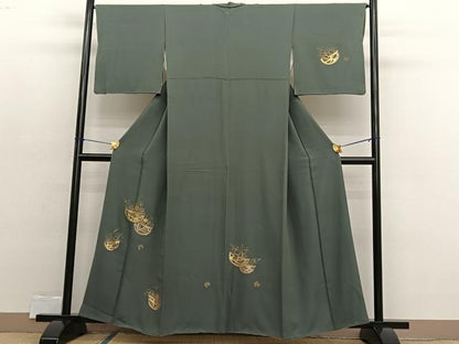 平和屋着物■訪問着　花籠文　竹屋町刺繍　金彩　正絹　逸品　BAAX2397hv