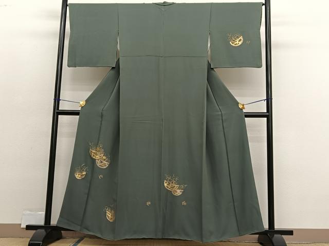 平和屋着物■訪問着　花籠文　竹屋町刺繍　金彩　正絹　逸品　BAAX2397hv