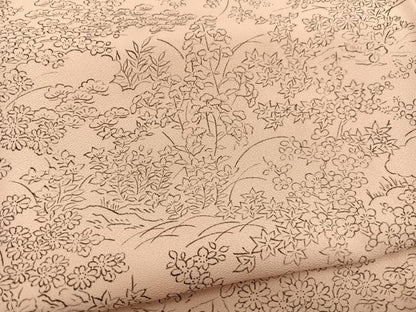 平和屋着物■上質な小紋　手描き　松竹梅花文　正絹　逸品　BAAX2377hv