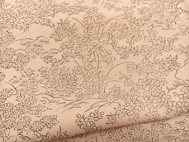 平和屋着物■上質な小紋　手描き　松竹梅花文　正絹　逸品　BAAX2377hv