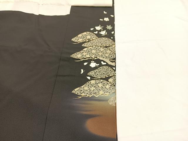 平和屋着物■豪華黒留袖　束ね熨斗花文　暈し染め　金銀彩　正絹　逸品　BAAX2433hv
