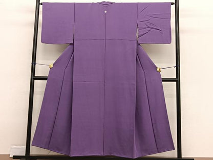 平和屋着物■上質な色無地 江戸紫色 正絹 逸品 BAAX2437hv