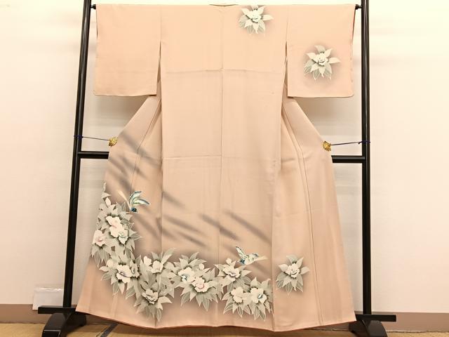 平和屋着物■訪問着 花鳥文 暈し染め 正絹 逸品 未使用 BAAX2438hv