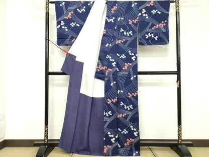 平和屋着物■上質な小紋　舞花文　正絹　逸品　未使用　DABF4367cd