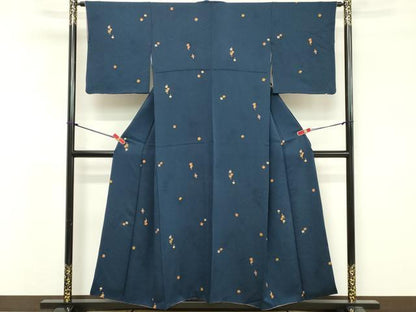 平和屋着物■上質な小紋　舞花文　金彩　正絹　逸品　DABF4366cd