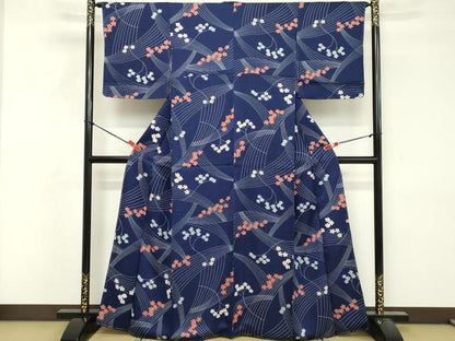 平和屋着物■上質な小紋　舞花文　正絹　逸品　未使用　DABF4367cd
