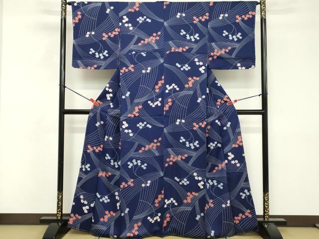 平和屋着物■上質な小紋　舞花文　正絹　逸品　未使用　DABF4367cd