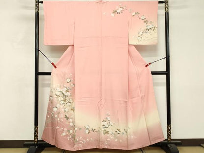 平和屋着物■訪問着　枝花文　暈し染め　金彩　正絹　逸品　DABF4360cd